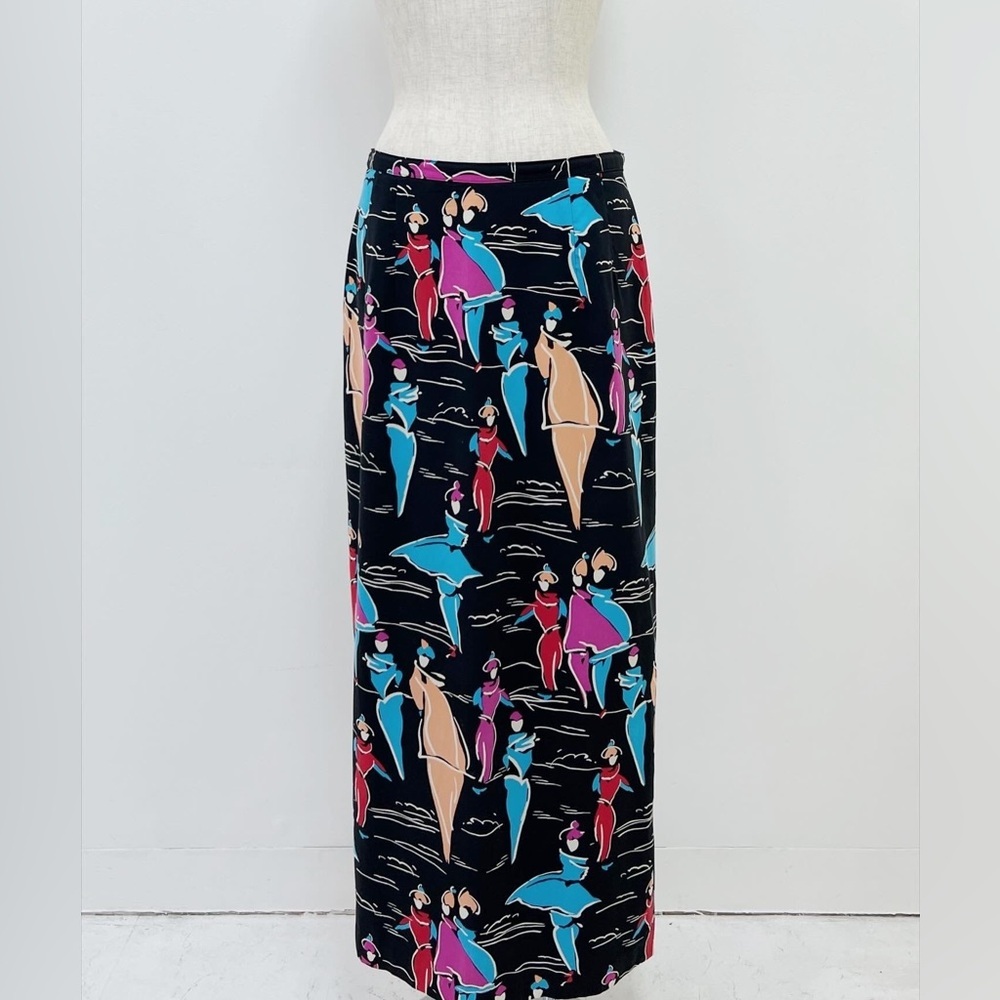 Vintage 80s Matchstick colorful skirt by Intriguing Threads Size 10 - Picture 3 of 8